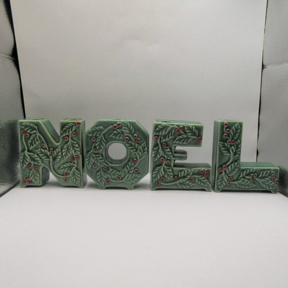 Lipper & Mann Creations Ceramic NOEL Candle Holders - Picture 3 of 15